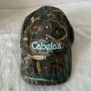 Cabela's Camouflage Cap with Teal Accents